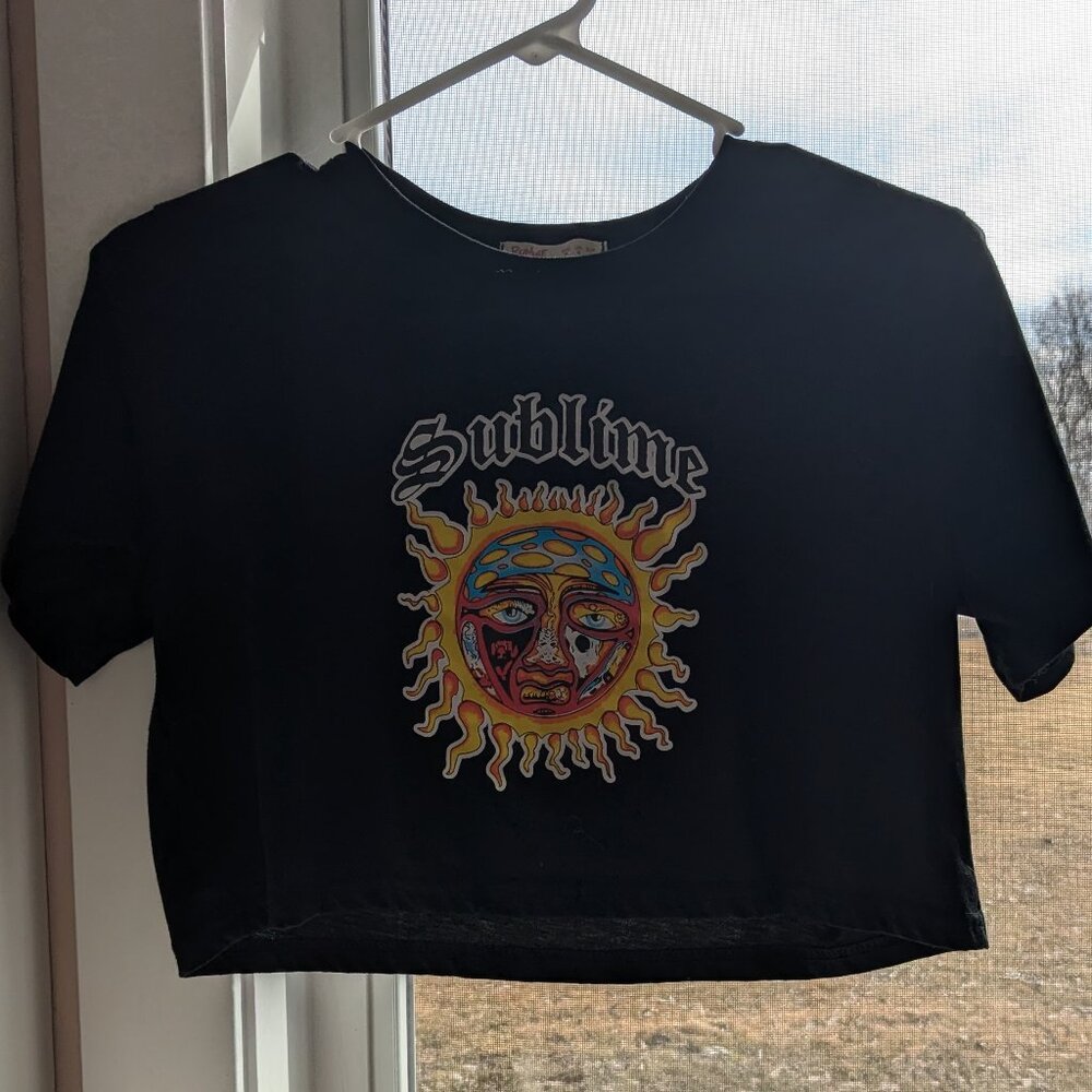 Graphic Black Crop Top - Women's